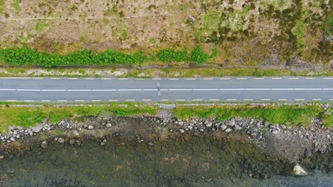 Top down view of the Connemara Loop scenic route. County Galway, Ireland. 스톡 동영상 310757065