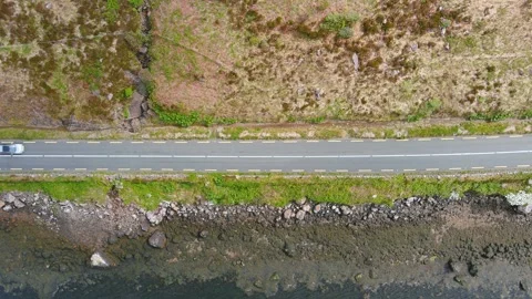 Top down view of the Connemara Loop scenic route. County Galway, Ireland. 스톡 동영상 313246115