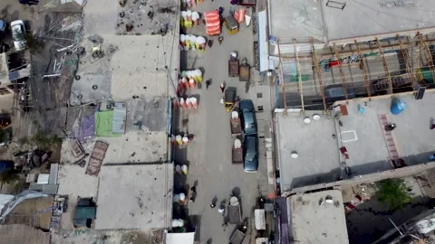 Top-down View of Cotton Street in Jalalabad Stock Footage 274472191