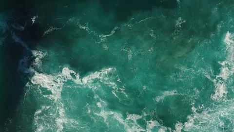 Top down view of crushing waves Stock Footage 104947385
