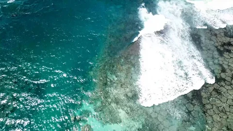 Top down view of crystal clear turquoise sea water Stock Footage 108736587