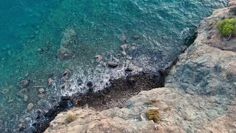 Top-Down View of a Crystal Clear Turquoise Seabed 4K Stock Footage 315630235