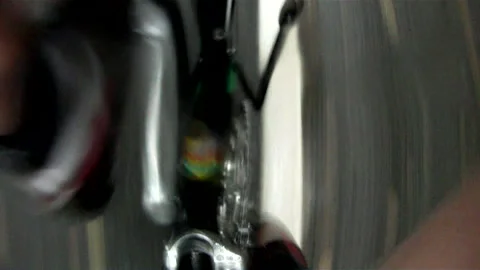 TOP DOWN VIEW CYCLIST PEDALING Stock Footage 141055054