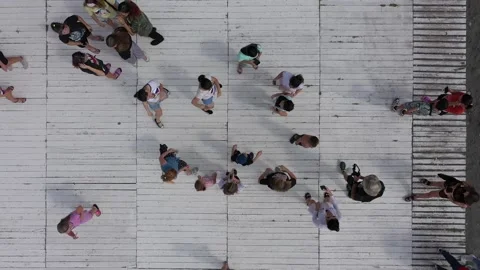 Top-down view of dancing people. A fun holiday. A lot of young cheerful people 動画素材 172312610