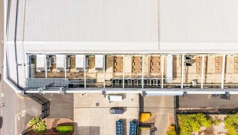 Top down view of a data centre roof with room for expansion Stock Photos