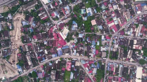 Top down view of a densely packed building Stock Footage 311374849