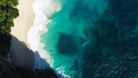 Top down view of dino Beach in Bali, Indonesia Stock Footage 160036963