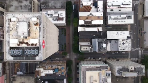 Top Down View of Downtown Memphis on Cloudy Day Vidéo 141218939