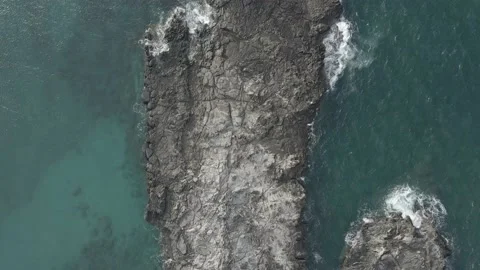 Top down view of Dragon's Teeth point in Kapalua Maui Hawaii Stock Footage 133020788