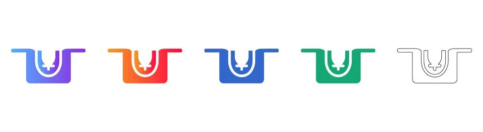 Top Down View of a Drain or Sink Trap Icon Collection Stock Illustration