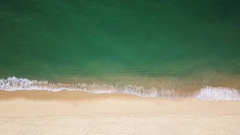 Top down view from drone of blue ocean. Beautiful color of water Stock Footage 118862217