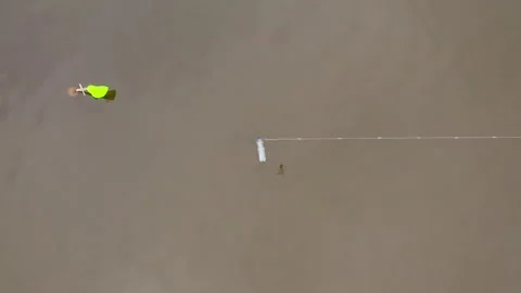 Top down view of a fishing net in the Baltic Sea. Stock Footage 296481239