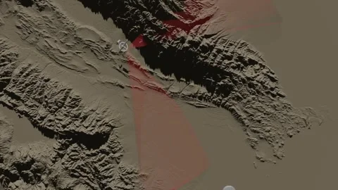Top Down View of FP-1 Kamikaze Drone Detecting and Attacking a Strategic Target Stock Footage 338994583