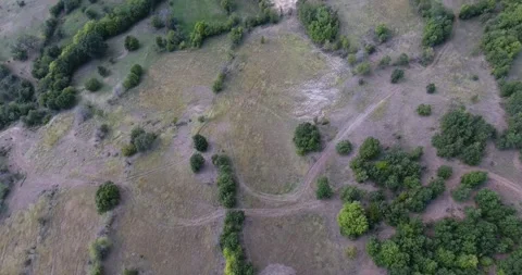 Top down view of green hills in season of spring Stock Footage 143939155