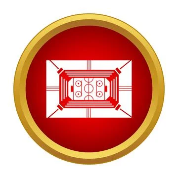 Top down view of a hockey ice rink arena Stock Illustration