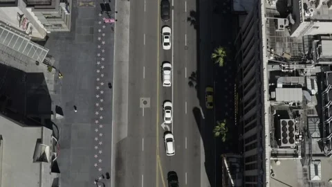 Top Down View of Hollywood Blvd Los Angeles California Drone View Stock Footage 140675445
