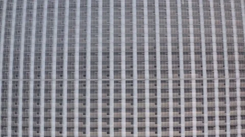 Top down view of a huge solar power plant, modern glasshouse. Stock Footage 145886567