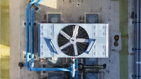 Top Down View of an Industrial Fan Stock Footage 345072457