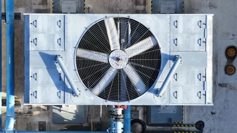 Top Down View of an Industrial Fan Stock Footage 345072511