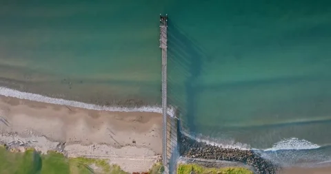 Top down view of a jetty, hokianga harbour, Northland, New Zealand Stock-Footage 264479997