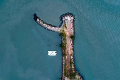 Top down view of a jetty Stock-Fotos