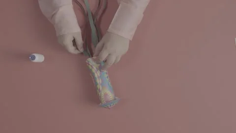 Top-down View of Kids Arts and Crafts Activity Stock-Footage 330239366