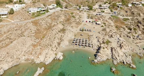 Top-Down View of Kolymbithres Beach, Paros, Greece Video stock 291726544