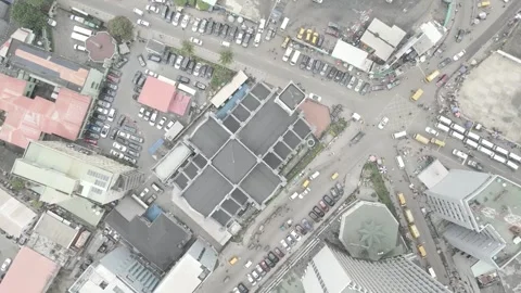 Top-down view of Lagos Island Nigeria Stock Footage 283872385