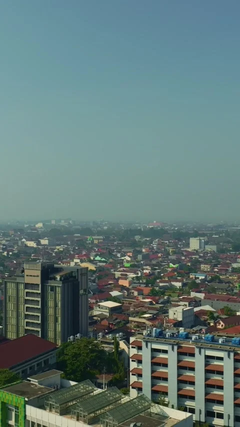 Top down view of leafy central park in Yogyakarta Video stock 342577495