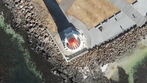 Top down view of Lighthouse from drone Stock Footage 114164990
