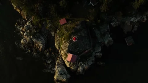 Top down view Lighthouse Park North Vancouver Stock Footage 241370198