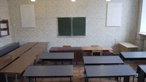 Top Down View Of Local Classroom In School Stock Footage 257942562