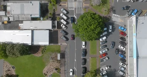 Top down view of Mangere Bridge town centre, Auckland, New Zealand Video stock 290841171