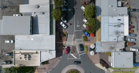 Top down view of Mangere Bridge town centre, Auckland, New Zealand Stock-Footage 290843106