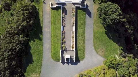 Top Down View, Massey Memorial, Aerial At Sunset 4k Footage Vídeo Stock 88160717