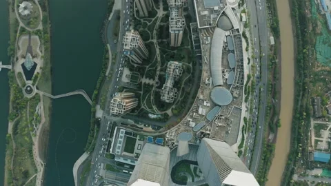 Top Down View of Meixi Lake Video stock 169002025