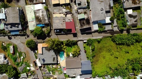 Top down view on middle class residential settlement Stock Footage 237628043