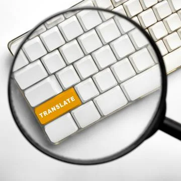 A top-down view of a modern computer keyboard with a single highlighted ora.. Stock Photos