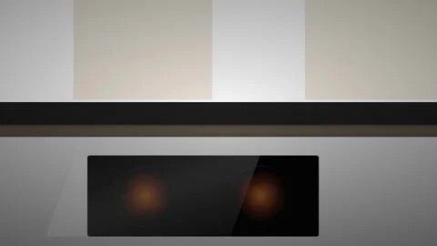 Top Down View of a Modern Minimalist Kitchen Cooktop featuring Two Glowing .. Stock Footage 345694126