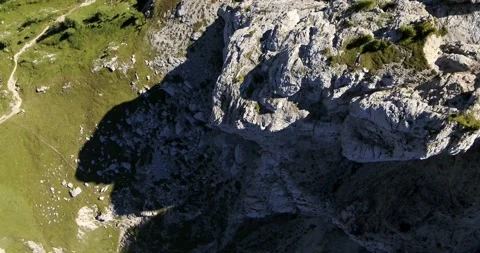 Top down view on mountain, Aerial Mountain. Flying above peaks Stock Footage 149391300