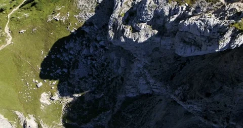 Top down view on mountain, Aerial Mountain. Flying above peaks Stock Footage 149391621
