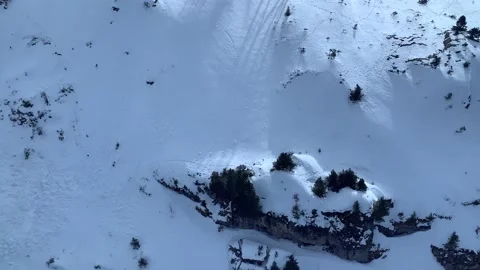 Top Down View Moving In Snowy Mountain Stock Footage 237361843