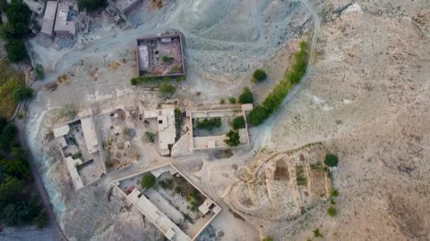 Top-down view of muddy homes Stock Footage 274537339