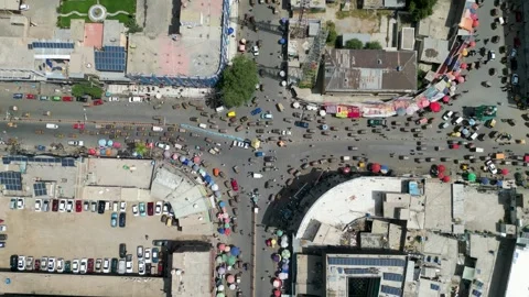 Top-Down View of Mukhaberat Square Stock-Footage 274534457