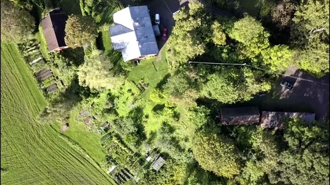 Top down view on a museum on Bygdoy peninsula in Oslo, Norway Stock Footage 85656903