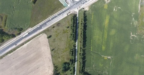 Top Down View of New Construction Neighborhood Stock Footage 89597364