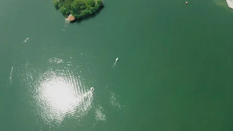 Top Down View of Nianjia Lake Stock Footage 168216810