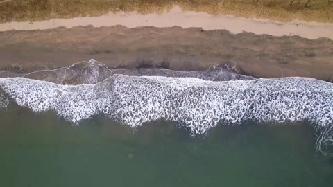 Top Down View Of North Sea Beach In Scotland Stock Footage 169452925