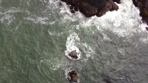 Top down view of ocean rocks Video stock 199881477
