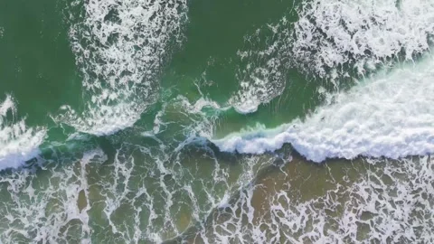 Top Down view of Ocean Waves Stock Footage 307236491